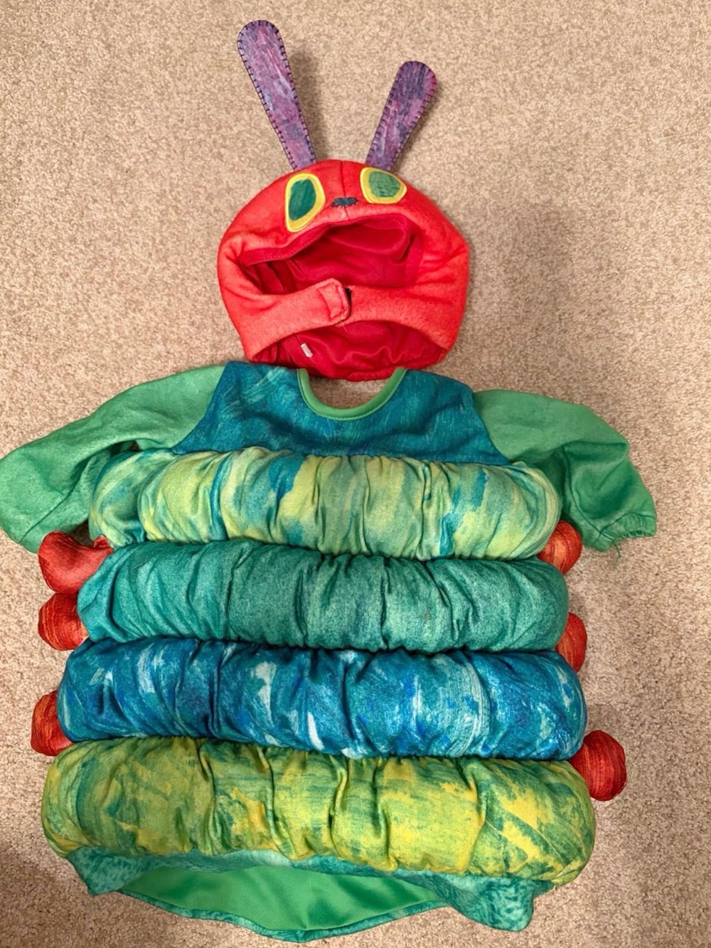 Target Green & Red Caterpillar Costume with Multicolor Segments